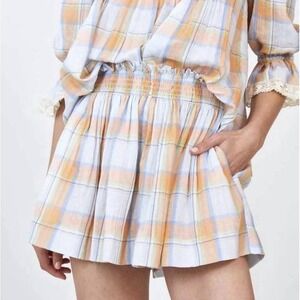 HUNTER BELL WOMEN'S JEMMA SHORT Plaid Gingham Print Checkered In Multi Sz S